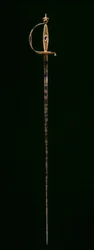 Kiskard, 1790-1800 körül (arany kék áttetsző zománccal, maratott, kékezett és aranyozott acél)