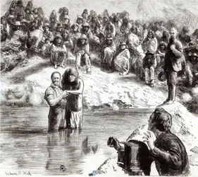 Az észak-amerikai indiánok megkeresztelkedése – Krisztus apostolaiként kiállító mormonok, 1892