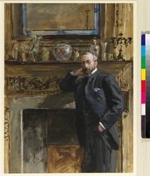 Úriember a Fügefa udvar 5. szám alatti belső térben, 1890