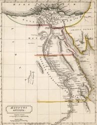 Aegyptus Antiqua (ókori Egyiptom) térképe, amelyet Sydney Hall rajzolt és vésett, 1826 körül