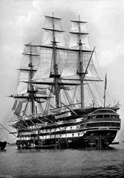 A HMS St Vincent kiképzőhajó Portsmouthban, Hampshire-ben, 1896