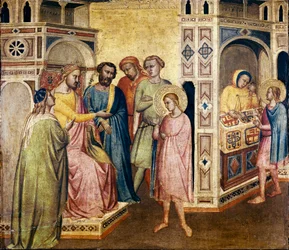Szent Eligius Clothar király előtt, 1365 körül (tempera fán)