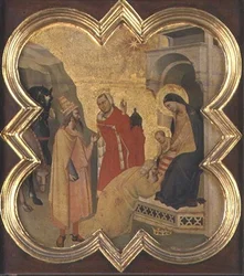 A mágusok imádása (tempera a panelen)