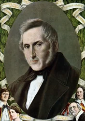 Alessandro Manzoni (1785 - 1873), olasz író portréja Tancredi Scarpelli (1866-1937) illusztrációja Paolo Giudici „Storia d