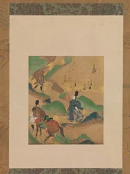 Mount Utsu Utsu no yama, az Ise meséiből Ise monogatari, kb. 1634.