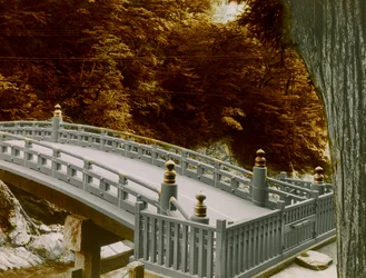 A Shinkyo (szent híd) Nikko városában, 1900-1915 körül (fénykép)