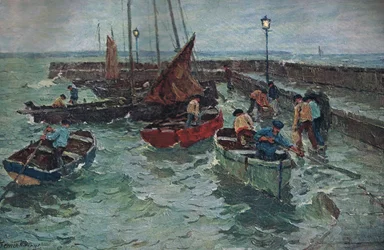 Kikötői jelenet, 1915 körül