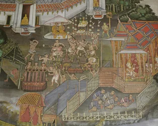 Phitsanulok városának részlete, Wat Bowonniwet Vihara, Bangkok
