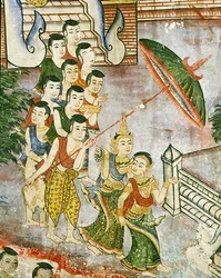 Wiharn Laikarn, epizód a Jataka Sang Thongból (freskó)
