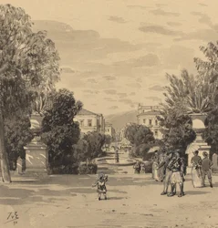 Kilátás a Hermesstreet régi királyi palotájából, 1890.
