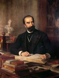 Sadi Carnot (1837-1894) portréja az irodájában, elnök 1887-től 1894-ig Theobald Chartran (1849-1907) festménye Carnot gyűjtemény