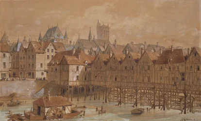 A Grand Chatelet és a Pont aux Meuniers (toll, tinta és WC papíron)