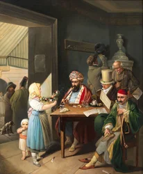 Görögök és törökök egy bécsi kávéházban, 1824.