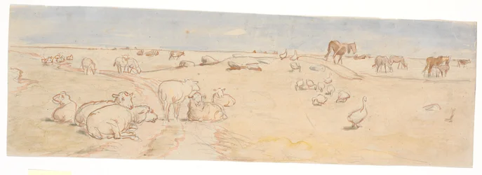 Birkák és libák a Saltholmon (tervezet a puncstál díszítéséhez)