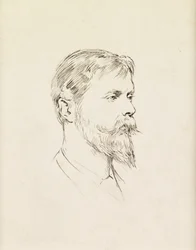 Sir Ernest Waterlow portréja, profil (toll és tinta, papír)
