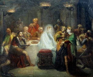A Banco Illusztráció spektruma William Shakespeare „” MacBeth” című darabjához. Theodore Chasserio (1819-1856) festménye 1854 Reims, Musee des Beaux Arts