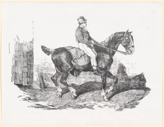 Egy lovász által lovagolt kocsiló, más néven „angol ló kockás takaróval” (Carriage Horse Ridden by a Groom, also called English Horse with a Checkered Blanket)