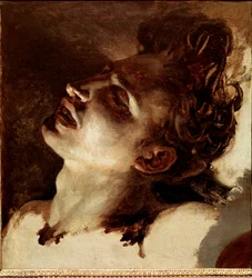 Egy halott fiatalember feje Jean Louis Theodore Gericault festménye (1791-1824) 19. század V. 31x33 cm Rouen, Musee des Beaux Arts
