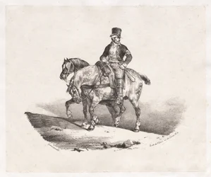 Postás vagy két felszerelt ló, 1823.