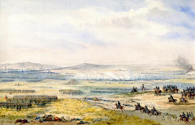 Wagrami csata, 1850 körül (akvarell)