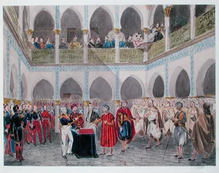 Bertrand Clausel gróf (1772-1842) algíri bég beruházása, 1835 (akvarell, papír)