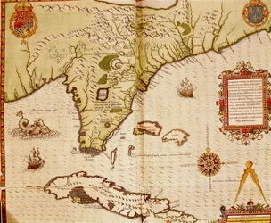Theodore de Bry Florida és Kuba térképe