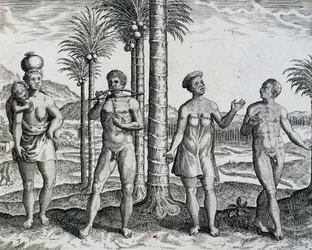 Etiópia bennszülött, Theodor de Bry (1528-1598) India Orientalis metszete, Afrika