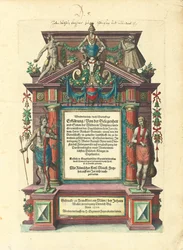 A „Nagy utazások: Amerika” első részének első német nyelvű kiadásának címlapja, 1590
