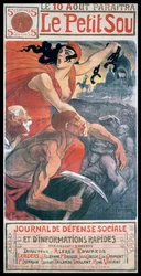 Steinlen szecessziós borítóterve, egy francia „Le Petit Sou” magazin számára