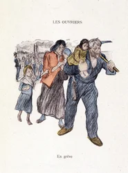 Munkások: sztrájkolnak a Steinlen 1901-es „” In Life” című könyvében