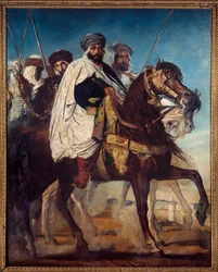 Ali Ben Ahmed, Constantine utolsó kalifája és a Harakta törzs feje, kíséretével Constantine előtt, 1845. Mérete: 3,25 x 2,6 m