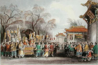 A tavasszal való találkozás szertartása, 1850 körül (színes litográfia)