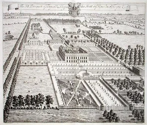 Frogpool délkeleti kilátása, Rowland Fdyon székhelye, a „Thirty Six Different Views of Noblemen and Gentlemen