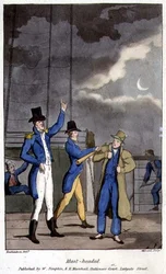 Árbocfejű, lemez a „The Adventures of Johnny Newcome a haditengerészetben”, John Mitford (1782-1831) vésette W. Read