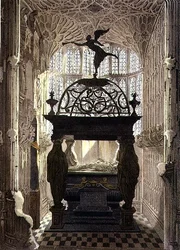 Lewis Stuart, Richmond hercegének sírja a Hetedik Henry-kápolnában, 36. tábla a „Westminster Abbey”-ből, metszett J. Bluck (fl.1791-1831) pub. Írta: Rudolph Ackermann (1764-1834) 1812 (akvatinta)