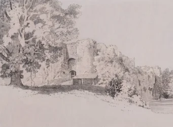 Chepstow kastély (toll, ecset és tinta gouache alapon)