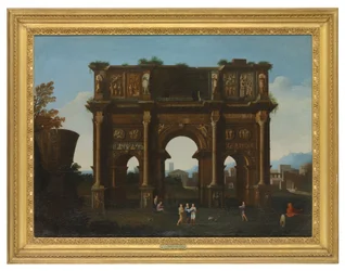 Építészeti capriccio a Konstantin-ívvel (olaj, vászon)