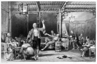 Kínai ópiumdohányosok, 1843