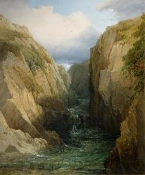 Szurdok és folyó Írországban, 1860.