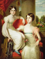 Lady Caroline Augusta († 1898) és Lady Henrietta († 1860) Pelham-Clinton portréja