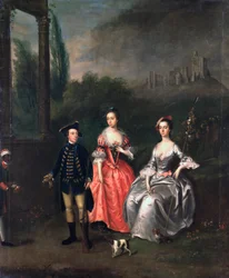 Fenwick kapitány, felesége Isabella Orde és Ann nővére portréja, 1746 körül