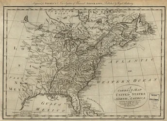 Az Észak-amerikai Egyesült Államok helyes térképe; beleértve a brit és spanyol területeket, gondosan lerajzolva az 1784. évi szerződésnek megfelelően. LOC 74692103