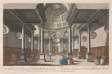 A Szent István-templom belső kilátása, Walbrooke, London