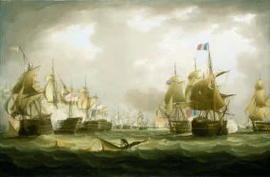 A trafalgari csata, 1805. október 21., az akció kezdete, 19. század eleje (olaj, vászon)