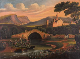 Olasz jelenet híddal, 1840-1860