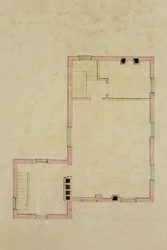A Catskill-i tervezett villa második emeletének alaprajza