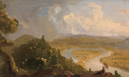Sketch for view from Mount Holyoke, Northampton, Massachusetts..., The Oxbow, 1836.