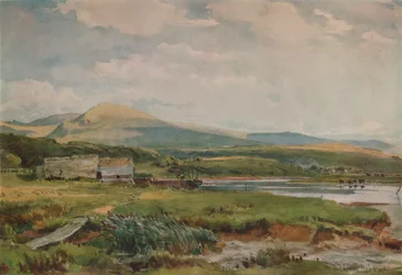 Folyói jelenet házikókkal, 1887