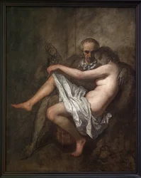 Baudelaire és Sabatier elnöknő. Meghitt és befejezetlen festmény, amely Charles Baudelaire (1821-1867) költőt és múzsáját, szeretőjét, Apollonie Aglaé Sabatier-t (1822-1889) ábrázolja, aki elnöknőként volt ismert, és a 19. századi Párizsban előkelő