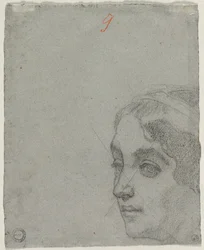 Egy nő feje verso, c. 1857.
